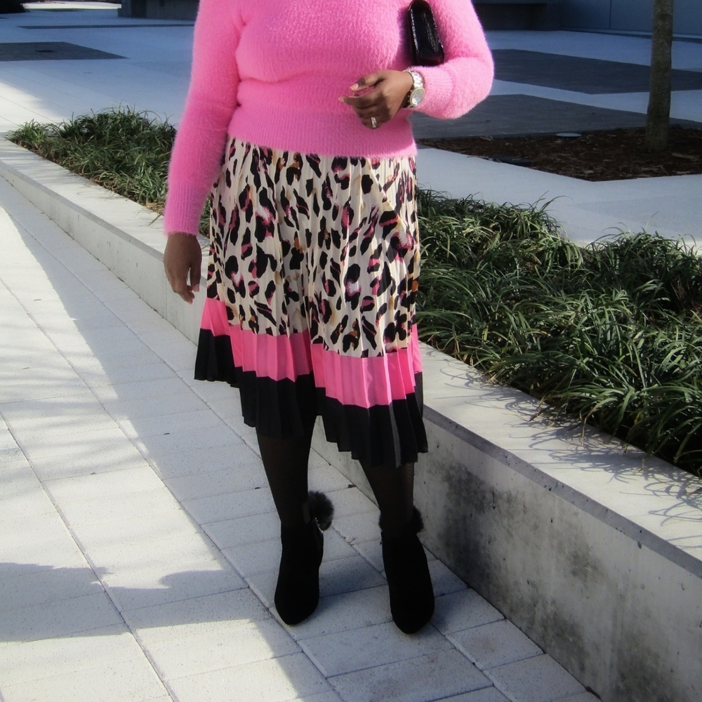Maxi leopard and pink skirt